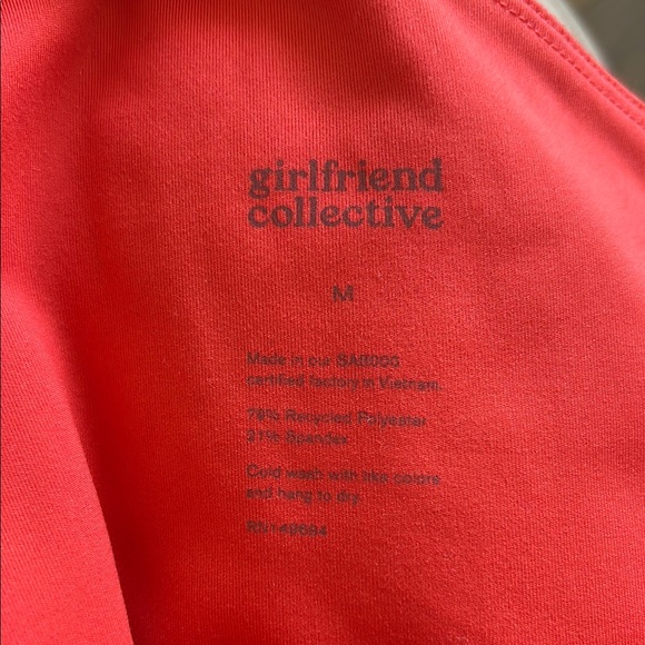 Girlfriend Collective “Bianca” One-Shoulder Red Sports Bra - Picture 2 of 2